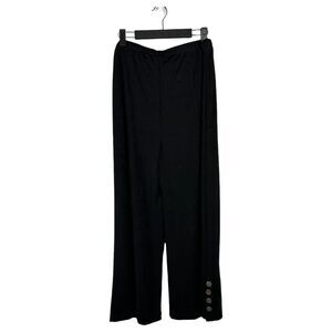 Chico's Travelers Crop Black Flowy Button Pants Size 2 US 12/14